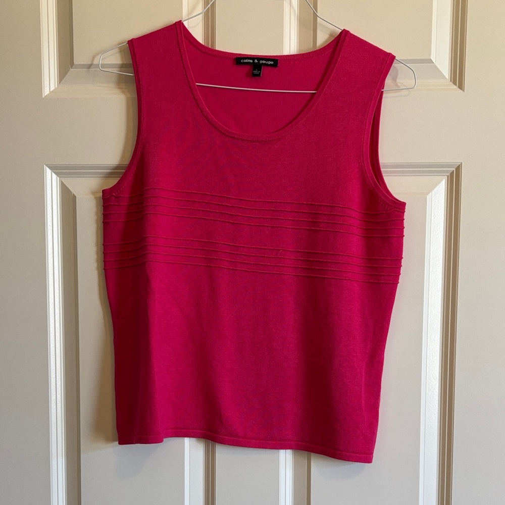 Cable & Gauge Pink Lightweight Sweater Tank